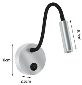 Brilagi - LED Flexibilná nástenná lampa MAYA LED/3W/230V 4000K strieborná