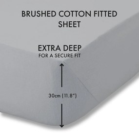 Sivá napínacia flanelová plachta 150x200 cm Brushed – Catherine Lansfield