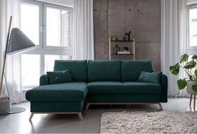 Tyrkysovomodrá rozkladacia rohová pohovka Miuform Scandic Lagom, ľavý roh