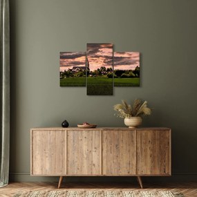 Obraz krajiny s kostolom (90x60 cm)
