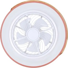 Brilagi - LED stmievateľné svietidlo s ventilátorom LED/38W/230V 50 cm ružová/dub + diaľkové ovládanie