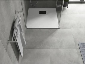 Mexen Hugo, štvorcová sprchová vanička SMC 70 x 70 cm, biela, čierna krytka, 42107070-B