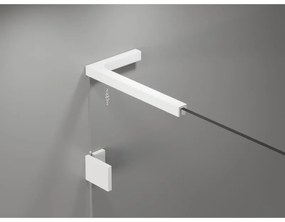 Mexen Lunar, L Duo výklopný sprchový kút 80 x 80 cm, 8mm číre sklo, biely profil, 834L-080L-080P-20-00