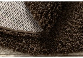 Okrúhly koberec SOFFI shaggy 5cm hnedá Veľkosť: kruh 120 cm