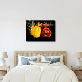 Obraz - papriky vo vode (70x50 cm)