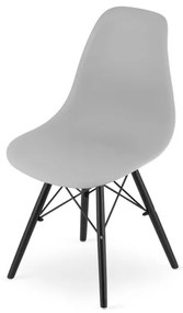 Set troch jedálenských stoličiek OSAKA sivé (čierne nohy) 3ks