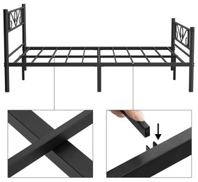Kovový rám postele 198x141 cm Vasagle Dramatico černý