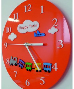 Nástenné hodiny pre deti vlak | SENTOP FL-Z97-ORANGE-2004 X0052