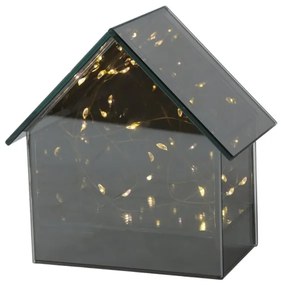 LED skleněný domeček ELITE, šedý - více velikostí Veľkosť: S