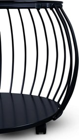 Okrúhly konferenčný stolík Shanghai, 80 cm, čierny/sivý