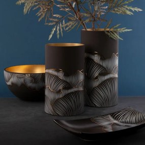 Dekoračný tanier PEONIA 1 2 čierny / popolový