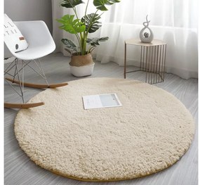 Béžový okrúhly koberec Alpaka Rozmer: 150
