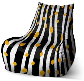 Sablio Sedací vak Bean Pruhy a bodky - 100 x 90 x 45 cm
