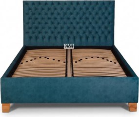 Posteľ čalúnená CASTEL + lamelový rošt + matrac EMI