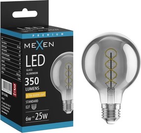 Mexen Vintis, LED filamentová žiarovka E27, G80, 6 W, teplá biela 2200K, dymová, L165-E27-0622-70