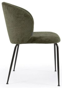 Zelené čalúnené jedálenské kreslo Minna – Kave Home