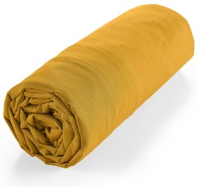 Žltá napínacia plachta z Bio bavlny 180x200 cm Biolina – douceur d'intérieur