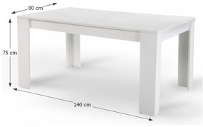Kondela Jedálenský stôl TOMY NEW 140, biely