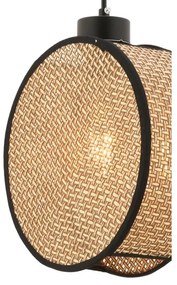 Luster na lanku DRUM 1xE27/60W/230V hnedá/čierna