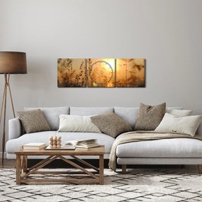 Obraz východu slnka (s hodinami) (90x30 cm)