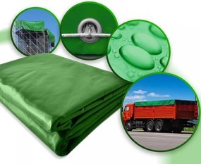 JAGO Plachta 650 g/m², hliníkové oká, zelená, 4 x 8 m