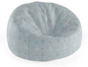 Sablio Sedací vak Cocoon Modré a biele lístky - 115 x 75 cm x 45 cm