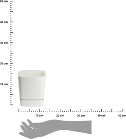 PLASTOVÝ KVETINÁČ CUBI 16X17,5 CM KRÉMOVÁ