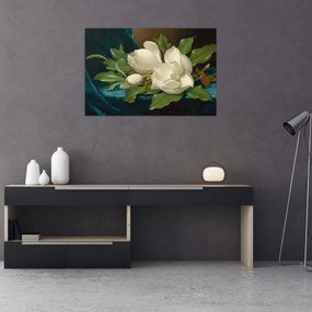 Obraz - Martin Johnson Heade, Giant Magnolias on a Blue Velvet Cloth, reprodukcia (90x60 cm)