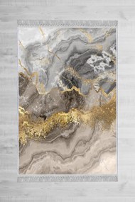 Koberec Marble 80x200 cm šedý/zlatý