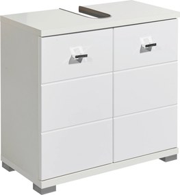 XXXLutz SKRINKA POD UMÝVADLO, biela s vysokým leskom, biela, 60/57/31 cm Xora - Kúpeľňové skrinky - 001279008601