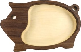 AMADEA Drevená miska mozaika v tvare ošípanej, masívne drevo, 2 druhy drevín, rozmer 20x12,50x2,50 cm