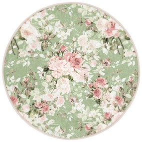 Svetlozelený prateľný okrúhly koberec vhodný pre robotické vysávače ø 80 cm Comfort – Mila Home