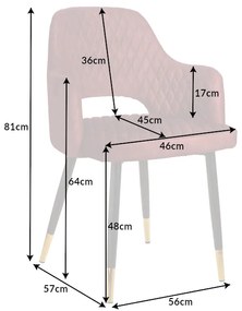 Dizajnová stolička Laney červený zamat