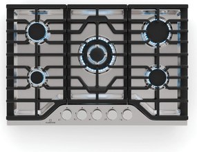 Klarstein Turbocast plynová varná doska, 304 nehrdzavejúca oceľ, 5 horákov, profesionálny liatinový držiak, horák wok