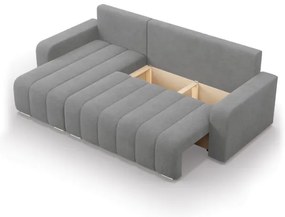 Rohová rozkladacia sedačka ABRIELLE ľavá, sivá