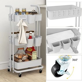 3-vrstvový skladací servírovací vozík