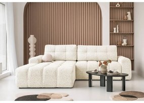 Krémová rozkladacia modulárna rohová pohovka s úložným priestorom (ľavý roh) Lulu – Miuform