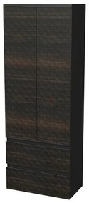 Kúpeľňová skrinka vysoká SAT Cube Way 60x163x33 cm hnedá mat CUBE3DV602D2ZHP