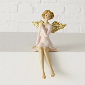 Dekorácia anjel Virginie sediaci 1ks, 13x12x22 cm - S rukou na hrudi