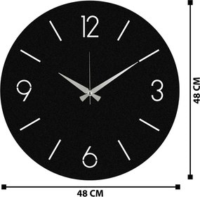 Nástenné hodiny Trevwela, Black, 48 x 48 cm cm