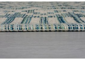 Flair Rugs, Kusový koberec Leela Ivory/Teal, 60x200, modrá, chodba / predsieň