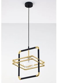 Jupiter 2028 - Luster na lanku FIORI 1xG9/10W/230V čierna/zlatá/číra