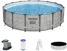 BESTWAY Steel Pro Max Bazén 488 x 122 cm, kartušová filtrácia 5619E