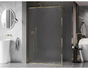 Mexen, Mexen Kioto-XF sprchová stena s rámom 100 x 202 cm, matná 10 mm, zlatá - 800-100-104-50-30-X