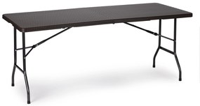 Cateringový stôl 180cm + 2 lavice, ratanový vzor