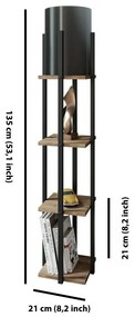 Stojacia lampa Nora - Black, Natural