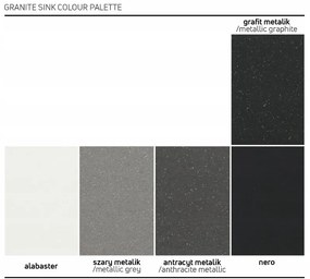 Deante Eridan, granitový drez na dosku 1000x520x203 mm Z/O, 3,5" + priestorovo úsporný sifón, 1-komorový, čierna, ZQE_N713