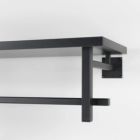 Čierny kovový nástenný vešiak s poličkou Simplon – Spinder Design