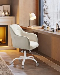 kancelárske otočné kreslo, nastaviteľná výška, farba cappuccino béžová
