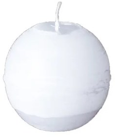 Sviečka guľa 8 cm - biela